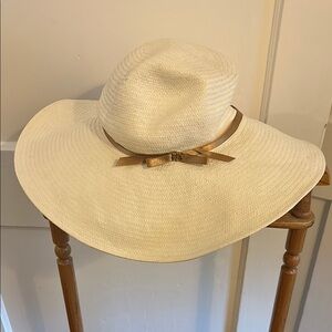 Ralph Lauren Cream and Tan Wide-Brimmed Sun Hat